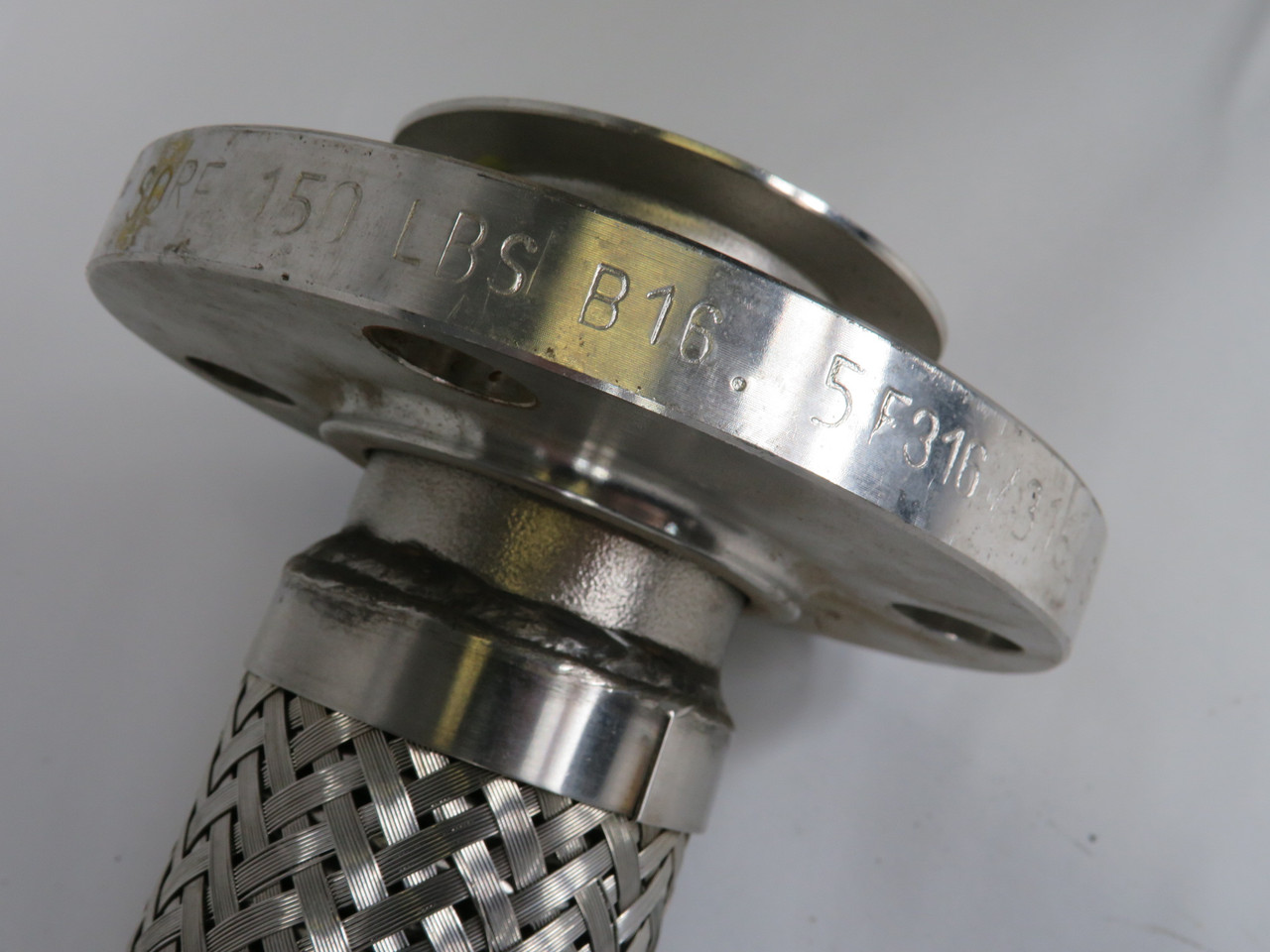 Generic 2” Stainless Steel Hose Assembly 316L 24"L 2" Flanges USED