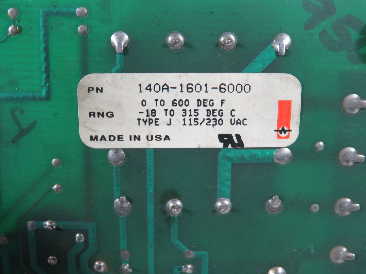Watlow Electric 140A-1601-6000 Temperature Control Board 0 to 600°F USED
