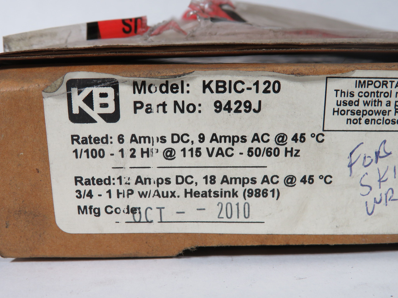 KB Electronics KBIC-120 9429J Motor Speed Control 0-90VDC 6ADC 12ADC NEW