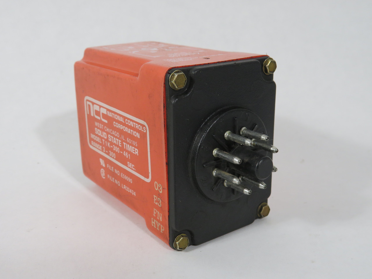 NCC T1K-300-461 Time-Delay Relay 3-300s 120V 10A 8-Pin Delay On Make USED