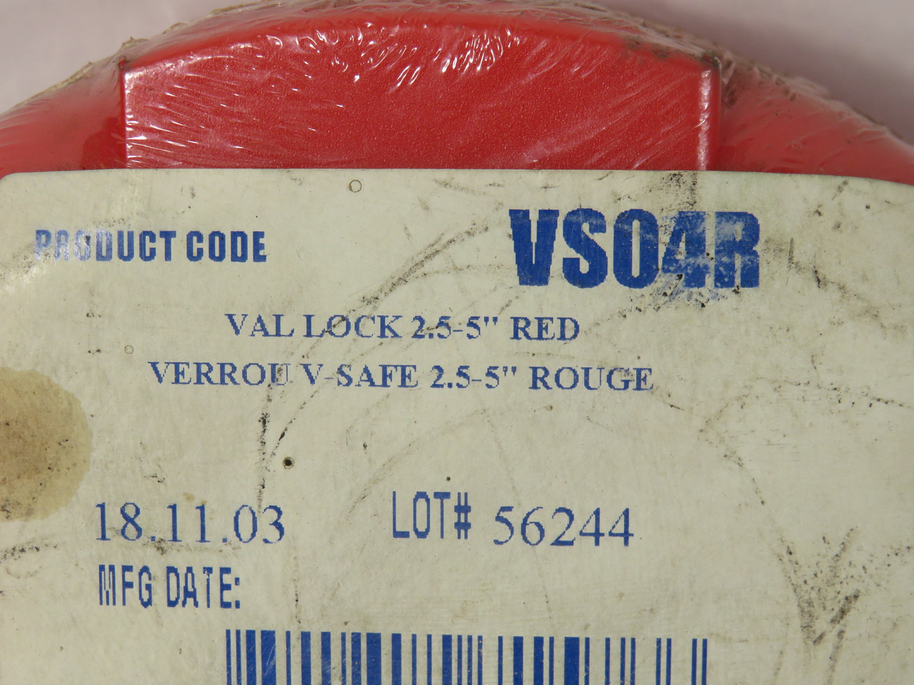 North VS04R Red Wheel Valve Lockout for 2-1/2" to 5" SHELF WEAR NEW