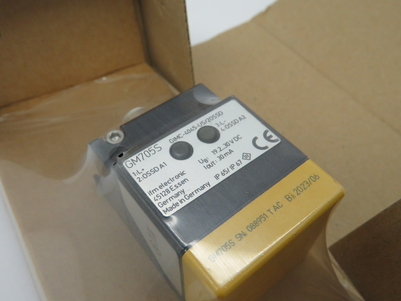 IFM Electronic GM705S Fail-Safe Inductive Sensor 19.2-30VDC 4-20mm NEW