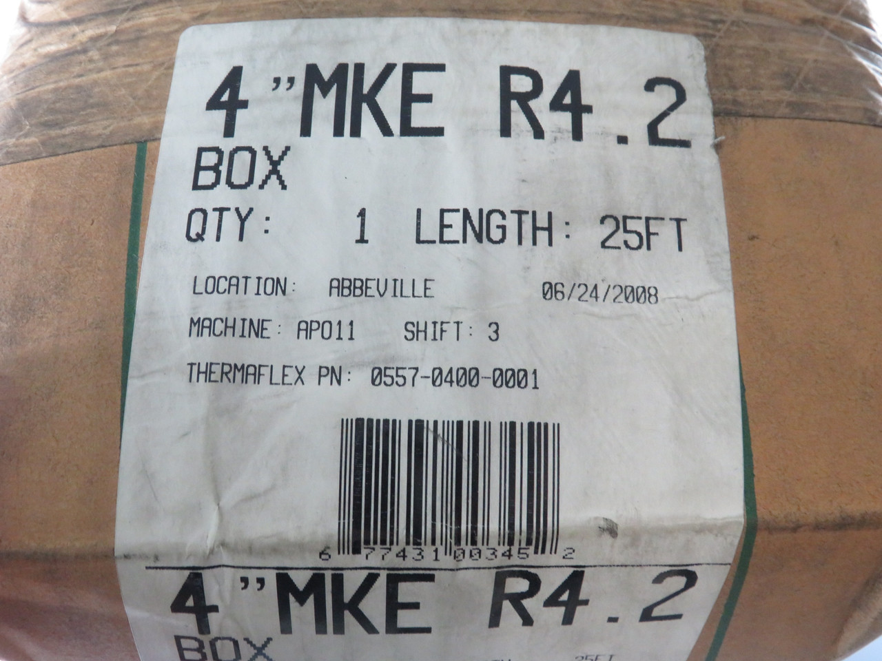 Thermaflex 0557-0400-0001 Flexible M-KE HVAC Duct 4" D 25' L 4.2R SEALED NEW