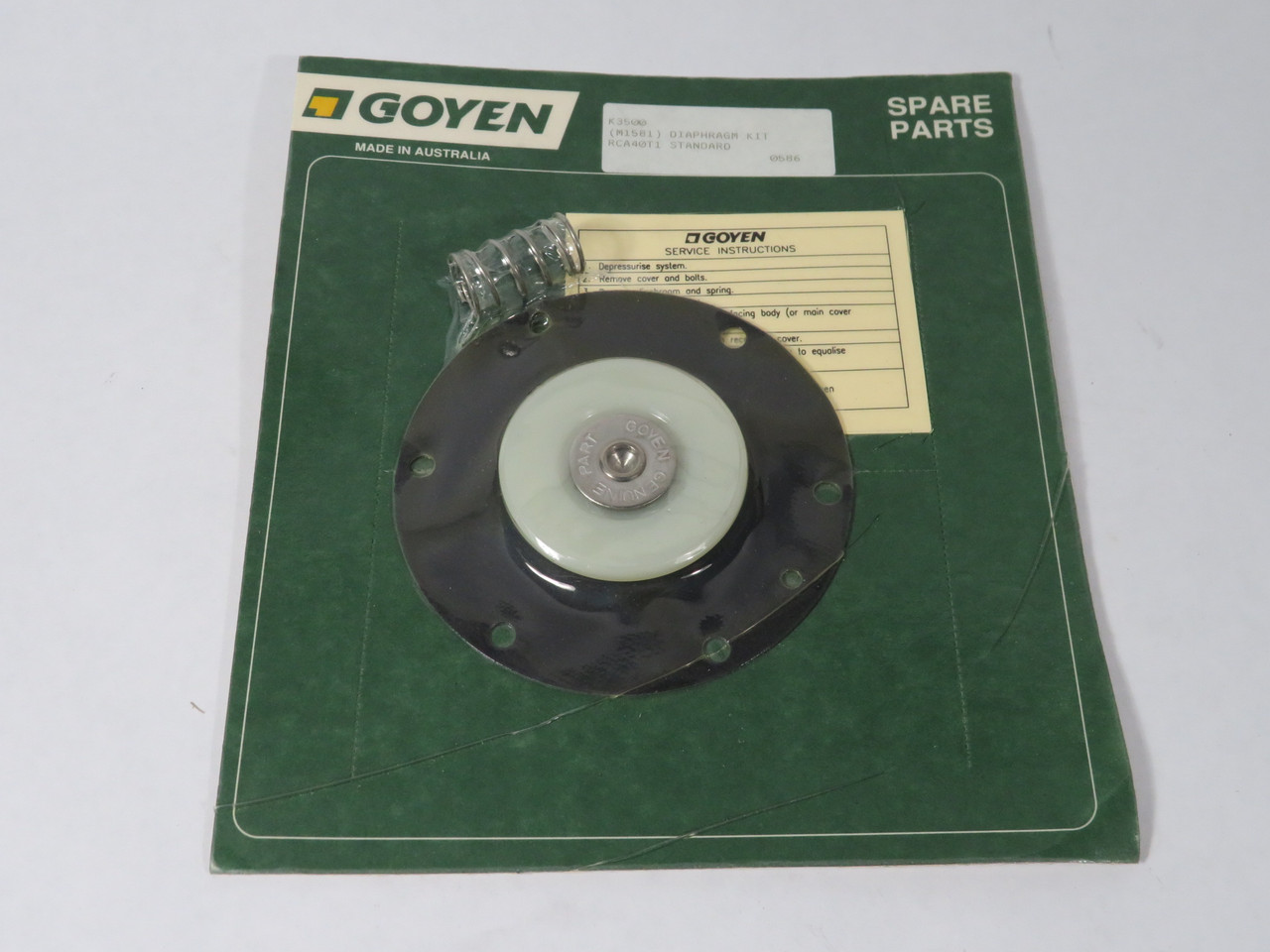 Goyen K3500 Nitrile Valve Diaphragm Maintenance Kit RCA40T1 (M1581) NEW