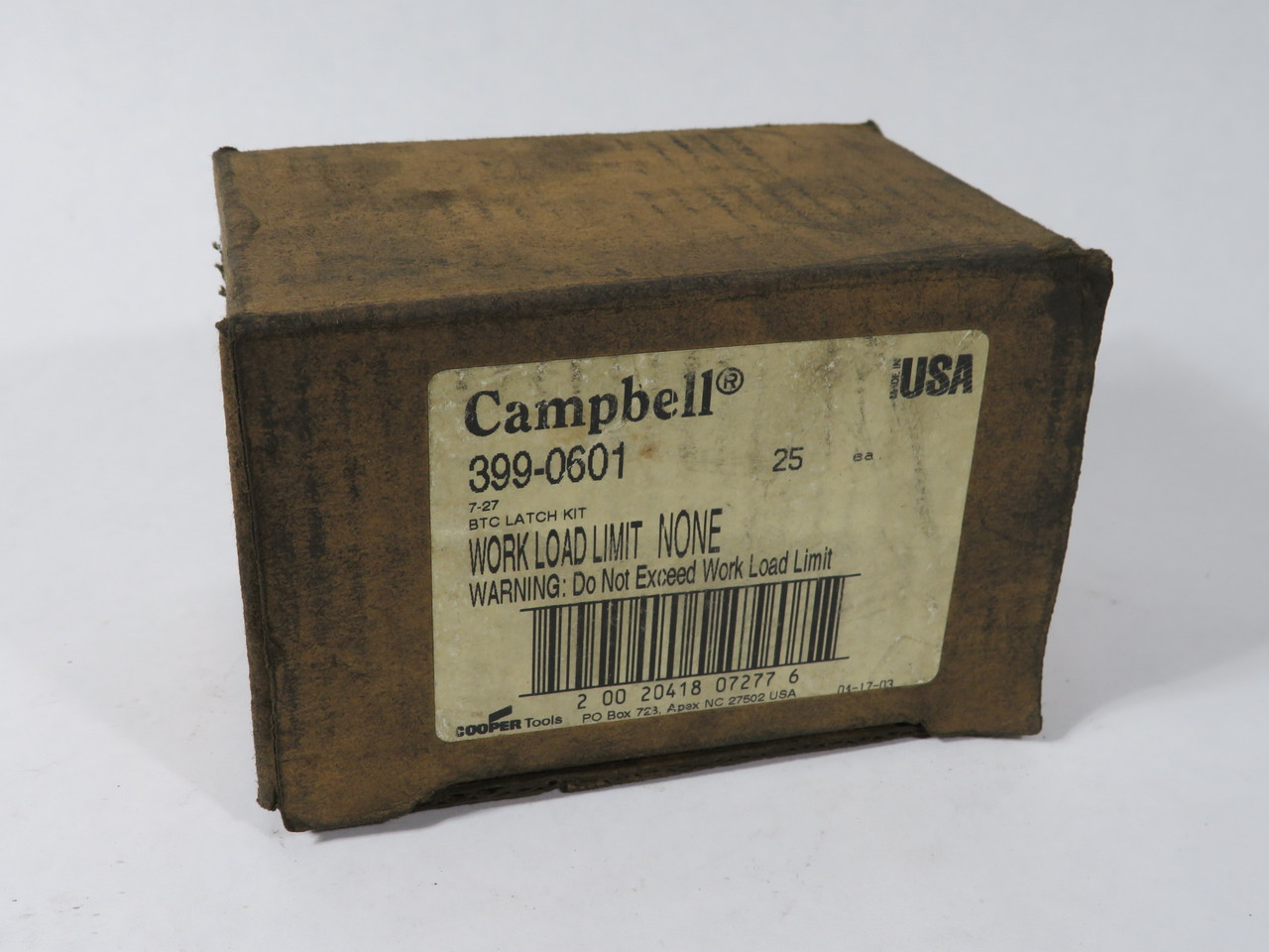 Campbell 3990601 Replacement Latch Kit Sizes 7-27 Lot of 5 SHELF WEAR NEW
