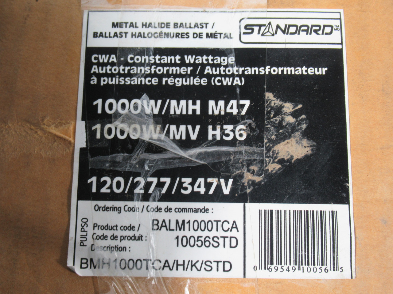 Standard BALM1000TCA/10056STD Metal Halide Ballast 120/277/347V 60Hz NEW