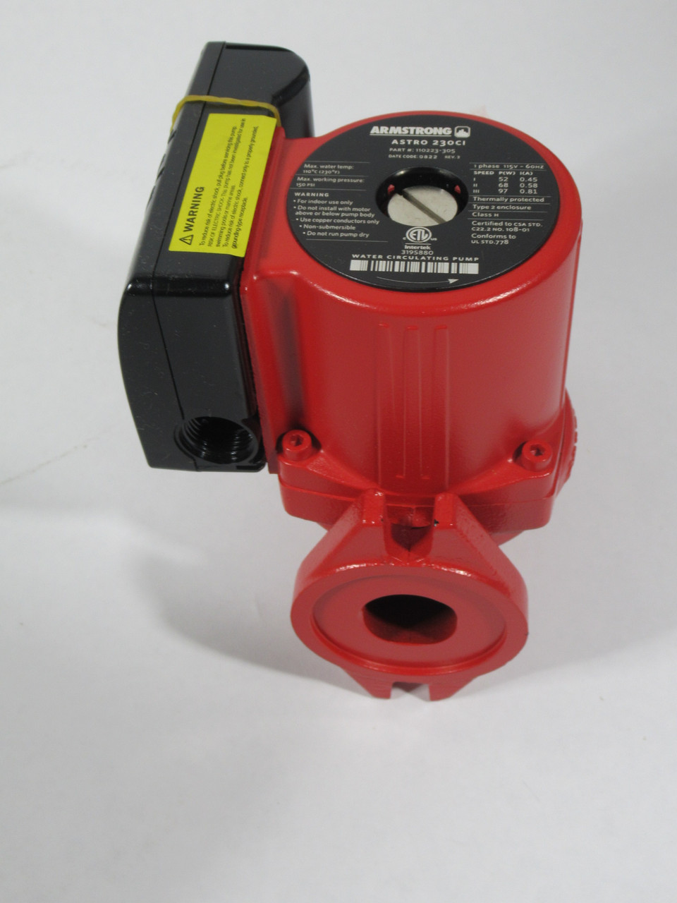 Armstrong 110223-305 Astro 230CI Cast Iron Circulating Pump 115V 100W 0.81A NEW