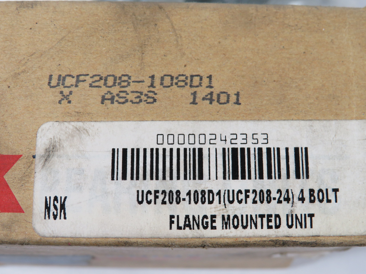NSK UCF208-108D1 Flange Block Bearing 4-Bolt 1-1/2" Bore NEW