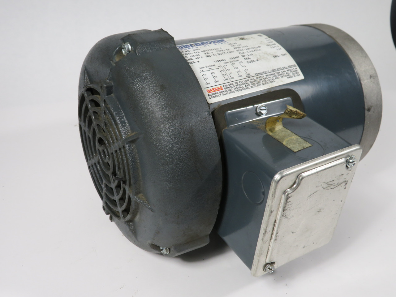 Marathon 56T17F5321J Motor 1/2HP 1725RPM 208-230/460V 56C-65 TEFC 3Ph 60Hz NOP