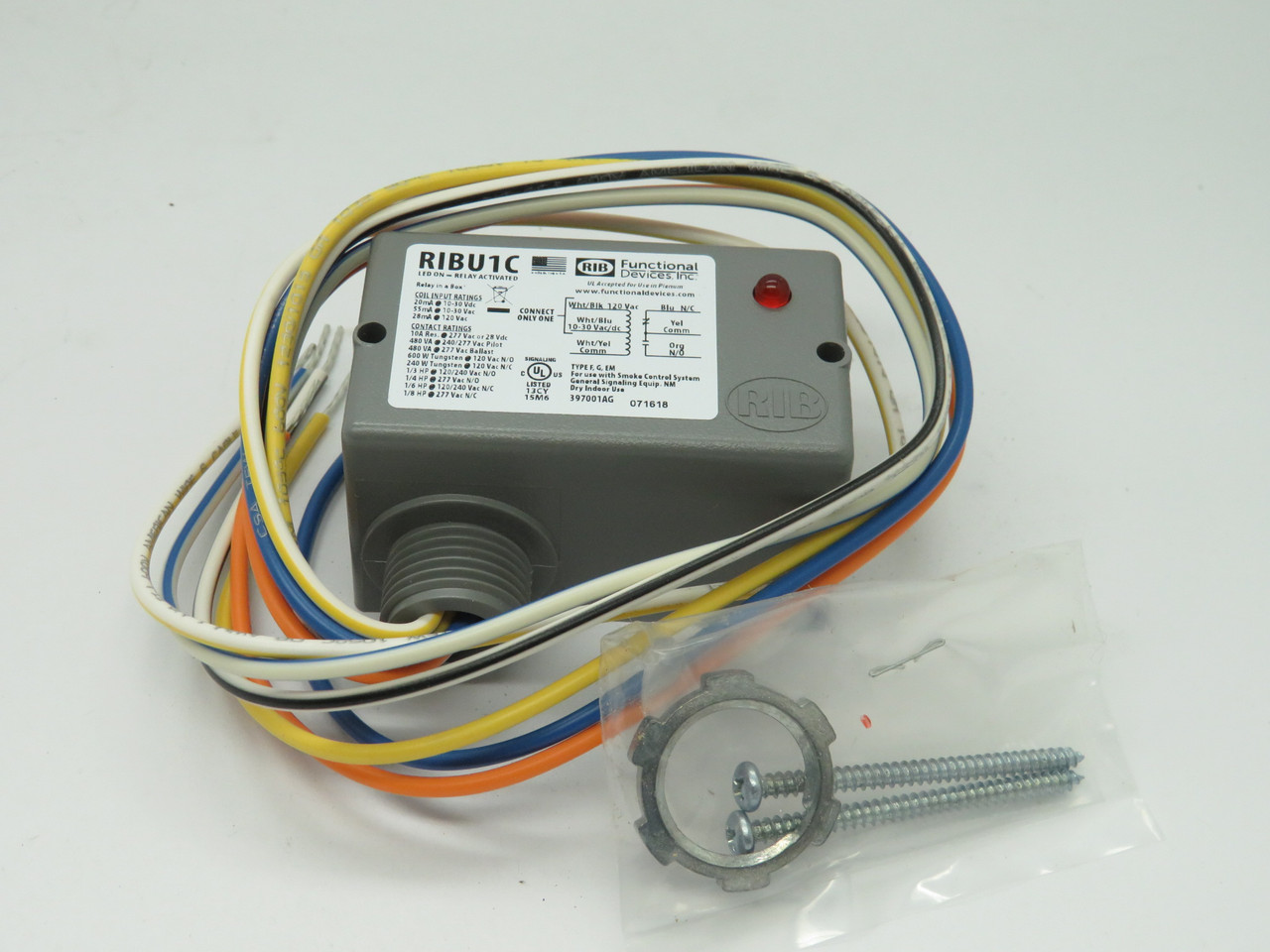 RIB RIBU1C Pilot Control Relay 10-30VAC/DC 120VAC 10A NEW