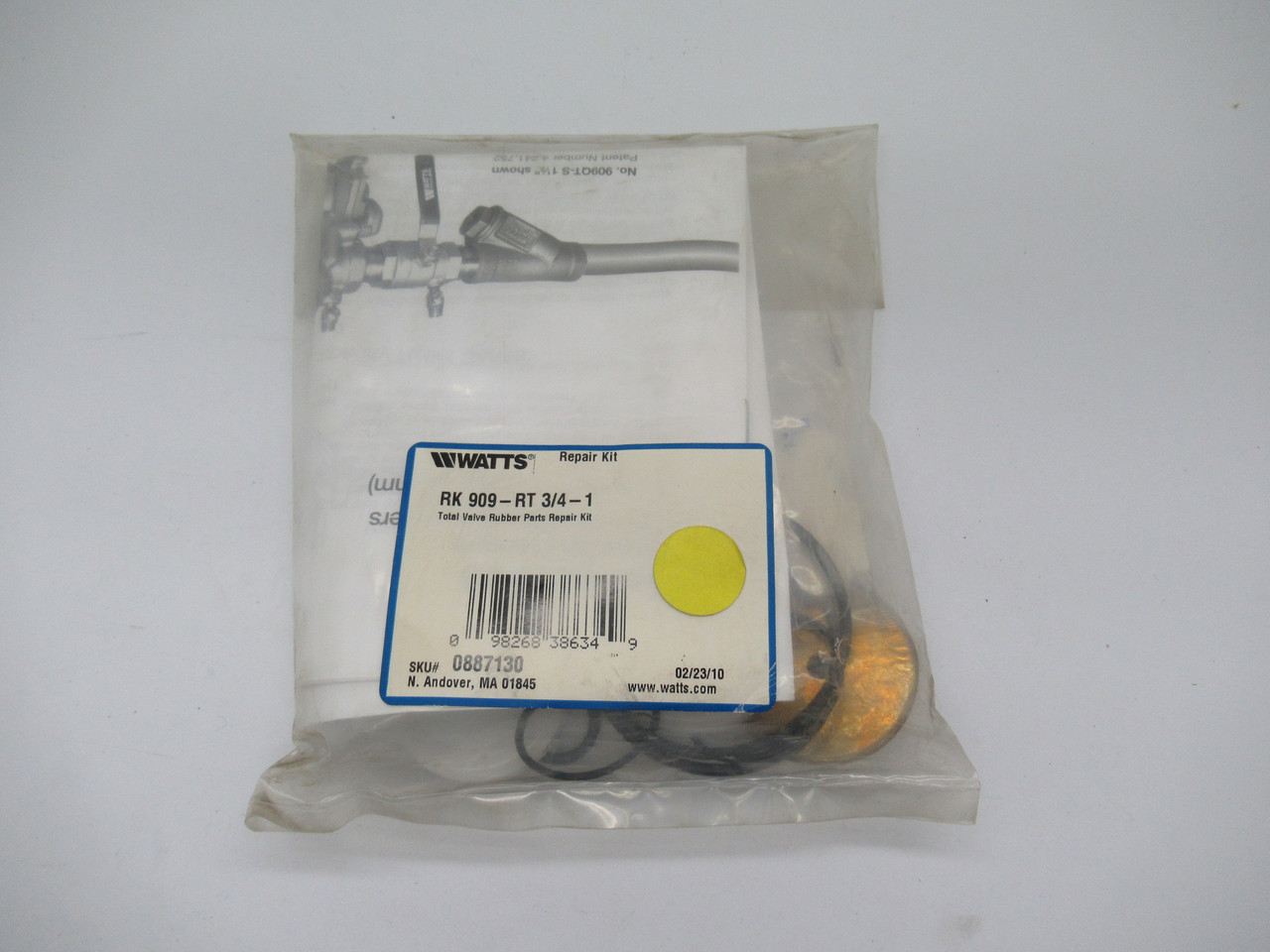 Watts RK909-RT3/4-1 Total Valve Rubber Parts Repair Kit For 909 Series NWB