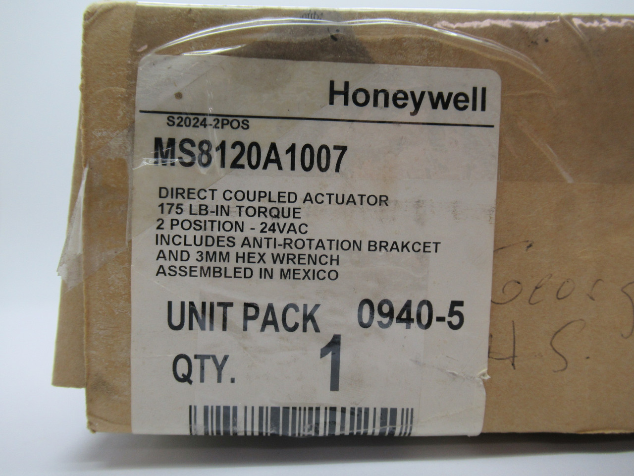 Honeywell MS8120A1007 Direct Coupled Actuator 24VAC 40VA 2-Position DMG BOX NEW