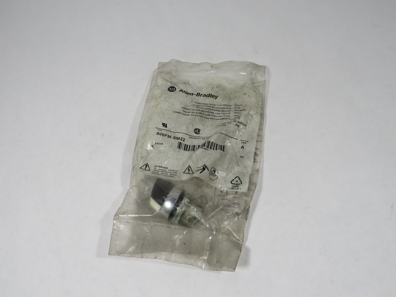 Allen-Bradley 800FM-SM22 Series A Maintained Selector Switch 2 Position NWB