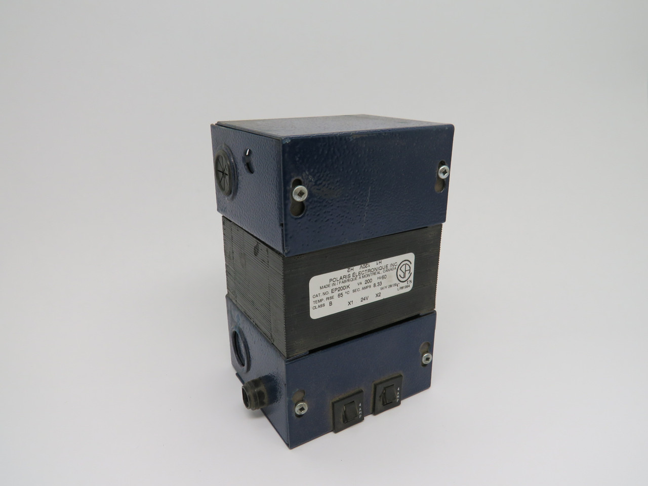 Polaris Electronique EP200IK Fused Transformer 200VA Pri 120V Sec 24V 4A USED