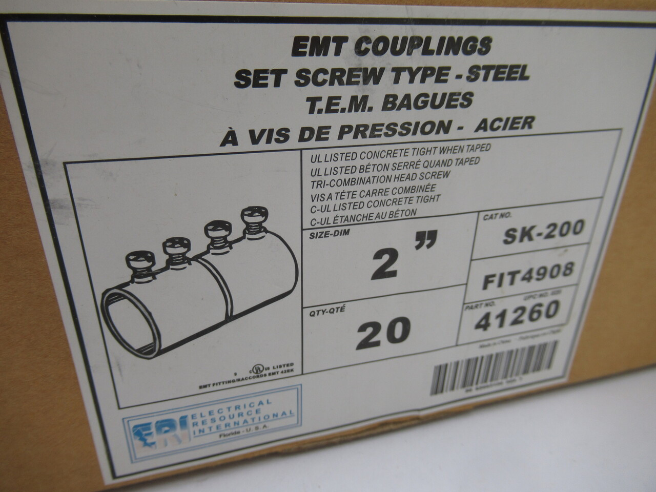 Electrical Resource International SK-200 Set Screw EMT Coupling 2" 20-Pack NEW