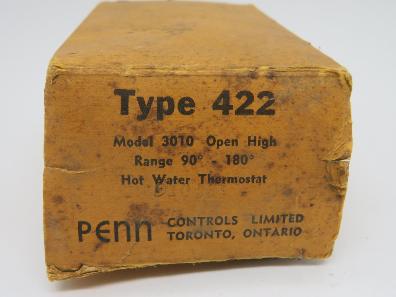 Penn Controls Type 422 Hot Water Thermostat Model 3010 90-180 Deg 115V 26A NEW