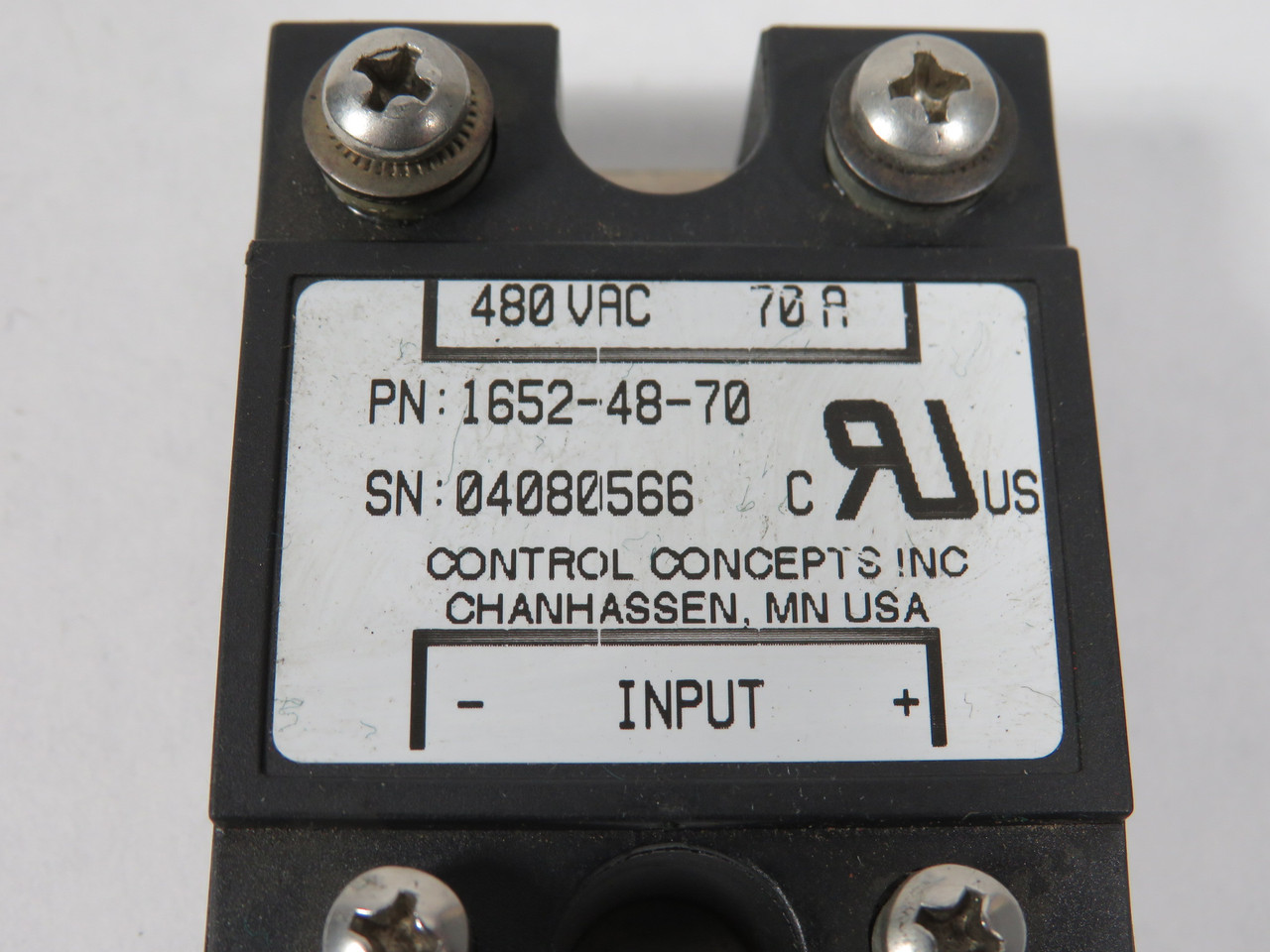 Control Concepts 1652-48-70 Solid State Relay 480V 70A USED