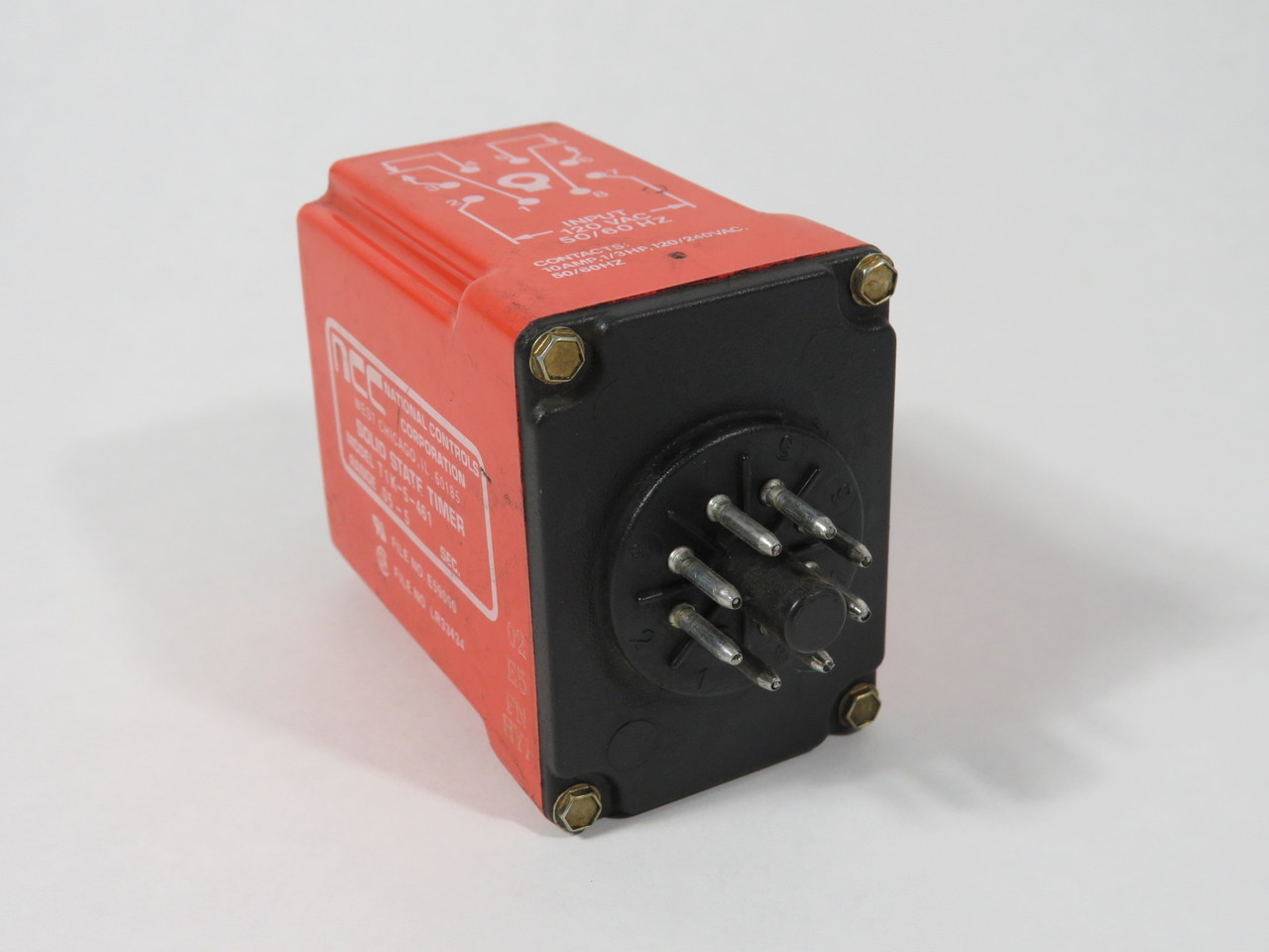 NCC T1K-5-461 Solid State Timer .05 to 5 sec 120V 50/60Hz 8-Pin USED