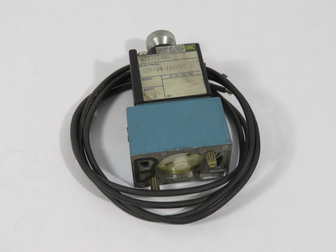 MAC PID-114BA Solenoid Valve 120V/60Hz 110V/50Hz 6.8W MISSING GASKET USED