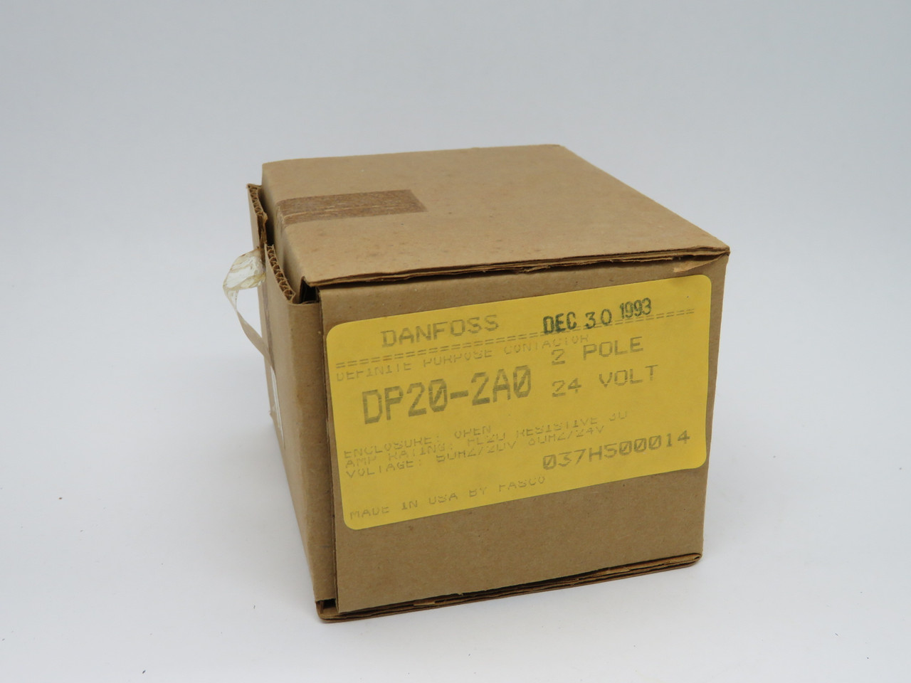 Danfoss DP20-2A0 Definite Purpose Contactor Type 30A020 24VAC 50/60Hz NEW