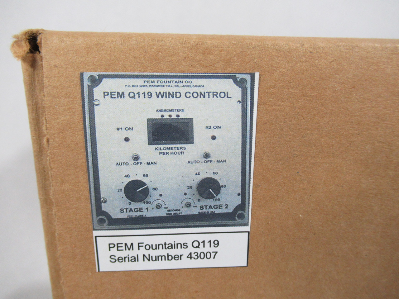 PEM Fountain Q119 Wind Control Kit C/W Anemometer NEW