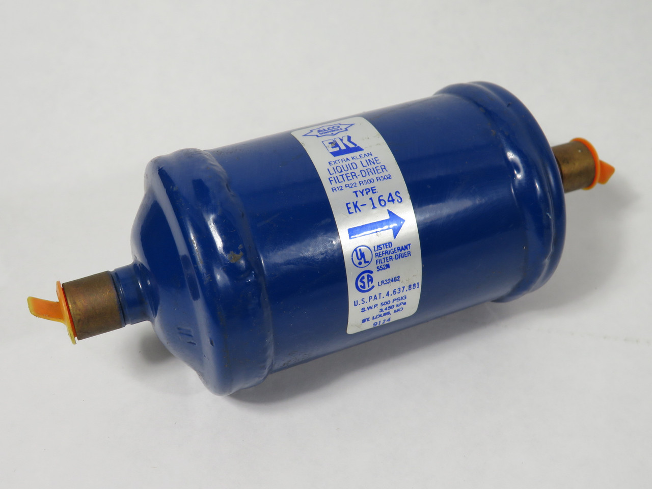 Alco EK-164S Liquid Line Filter Drier 1/2" ODF 16 cu. in 500 psig SHELF WEAR NOP