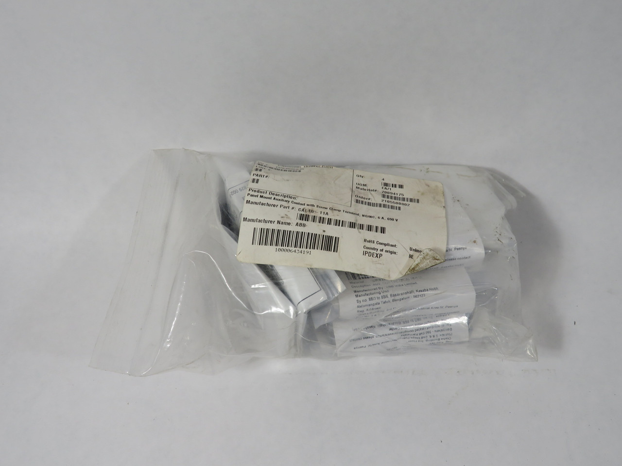 ABB CAL16-11A Auxiliary Contact Block NO/NC 6A 690V 4-Pack NWB