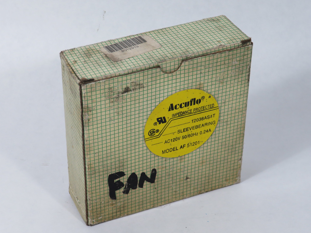 Accuflo 12038AS1T Cooling Fan 0.24A 120VAC 50/60Hz 120X120X38mm BOX DAMAGE NEW