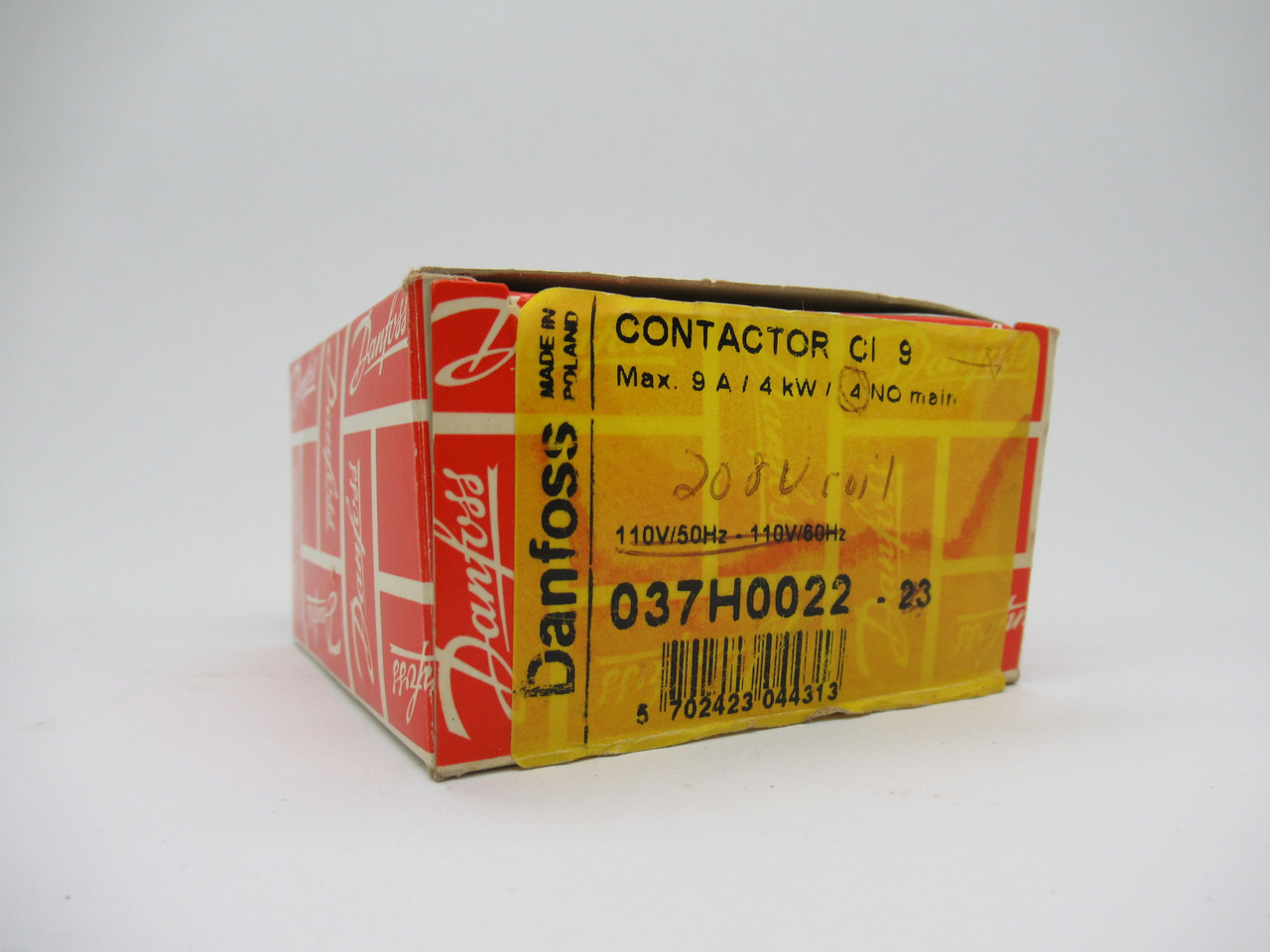 Danfoss 037H0022-28 Contactor CI-9 208-230V 60Hz 9A 4 NO NOP