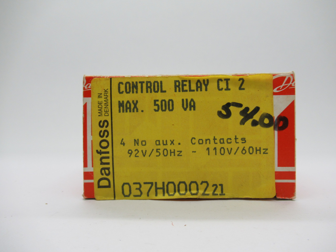 Danfoss 037H0002-21 Control Relay CI 2 92V 50Hz 110V 60Hz 10A 4 NO NEW