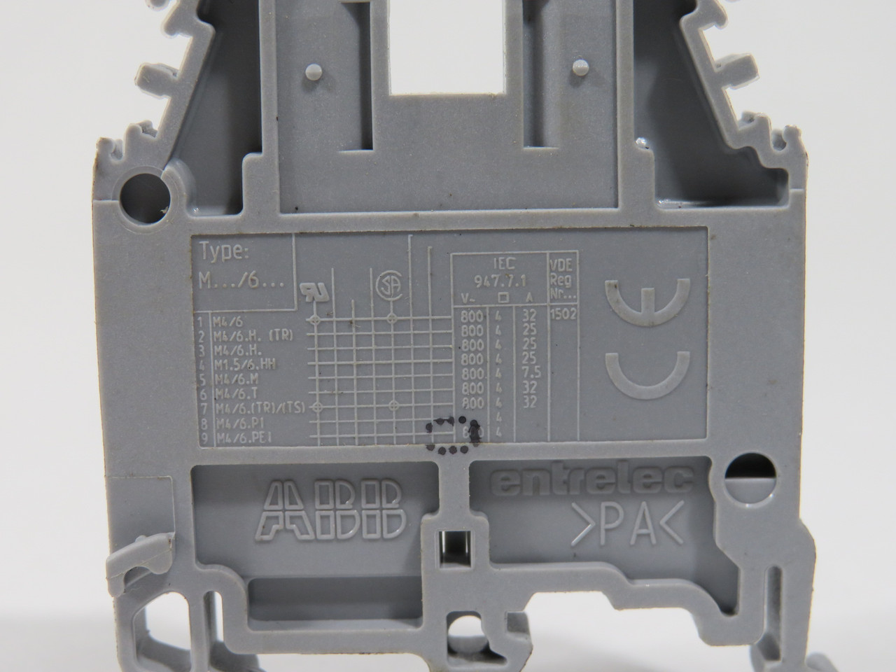 ABB Entrelec M4/6 Terminal Block 800V Lot of 20 GRAY USED