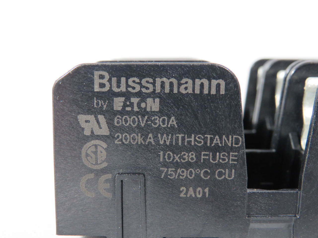 Eaton Bussmann BMM603-3SQ Fuse Block 30A 600V 3-Pole USED