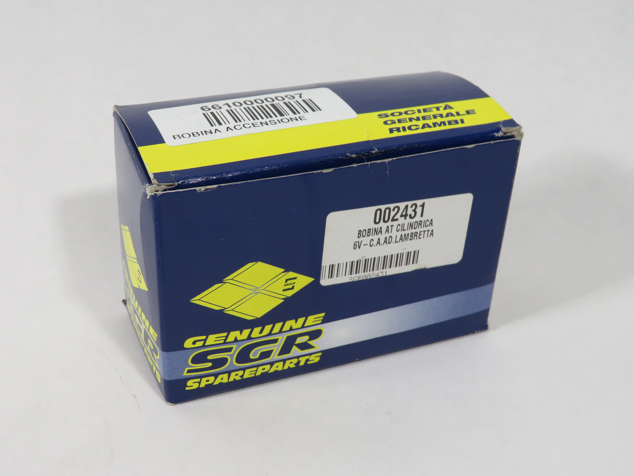 SGR 002431 Cylindrical Ignition Coil 6V SHELF WEAR NEW