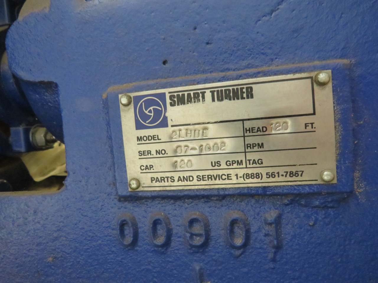 Smart Turner Heavy Duty Horizontal End Suction Pump 2LHUE 120GPM 120FT USED