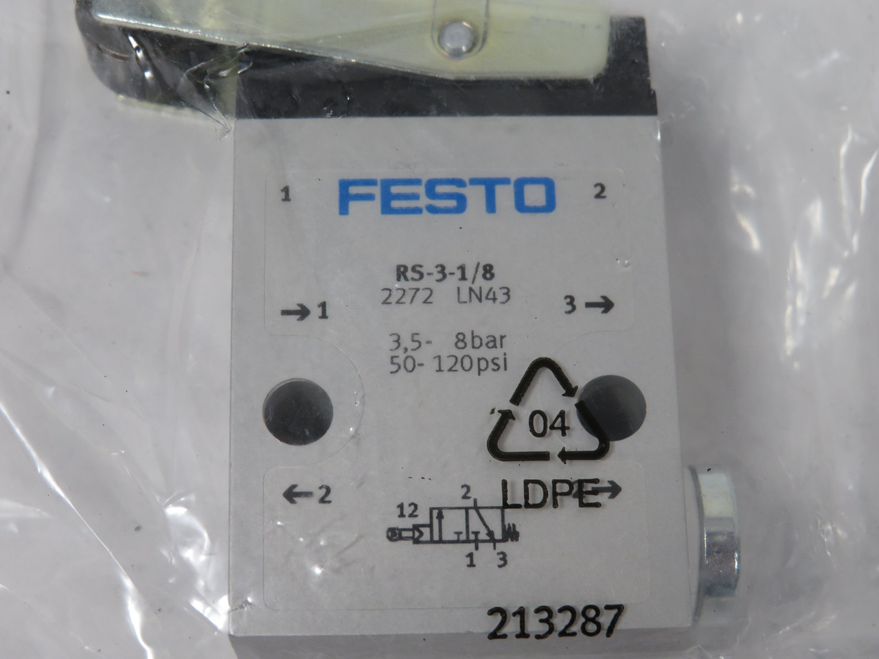 Festo 2272 RS-3-1/8 Roller Lever Valve G1/8 3.5-8 bar 50-120 psi SEALED NWB