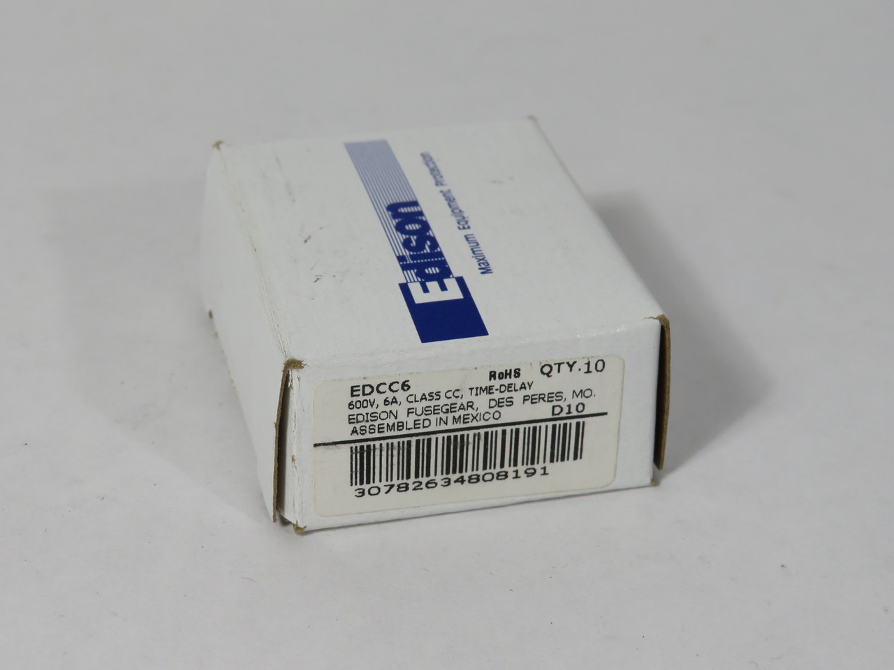 Edison EDCC6 Time-Delay Fuse 6A 600VAC 10-Pack NEW