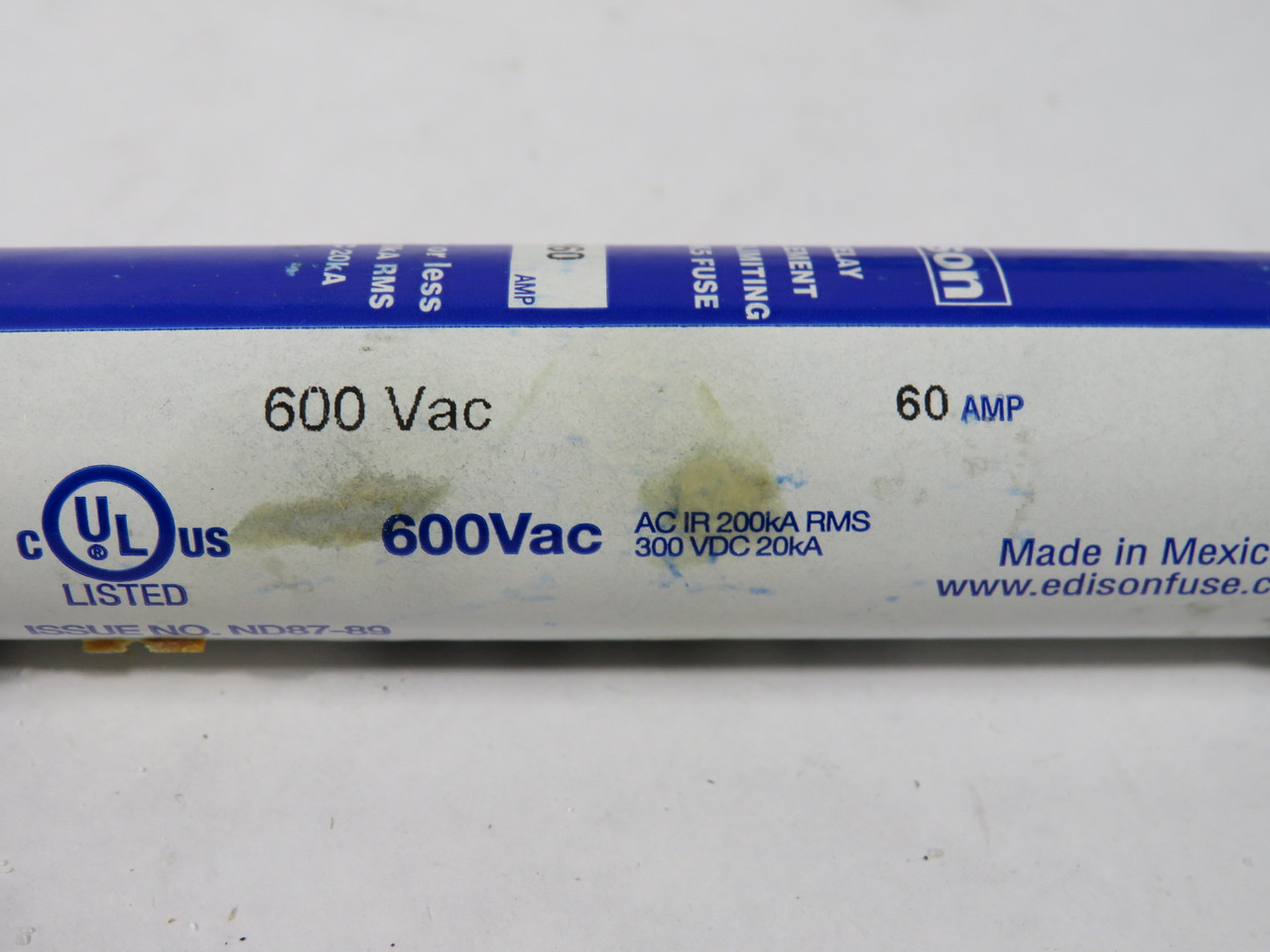 Edison ECSR60 Time-Delay Fuse 60A 600V 300VDC Lot of 10 USED