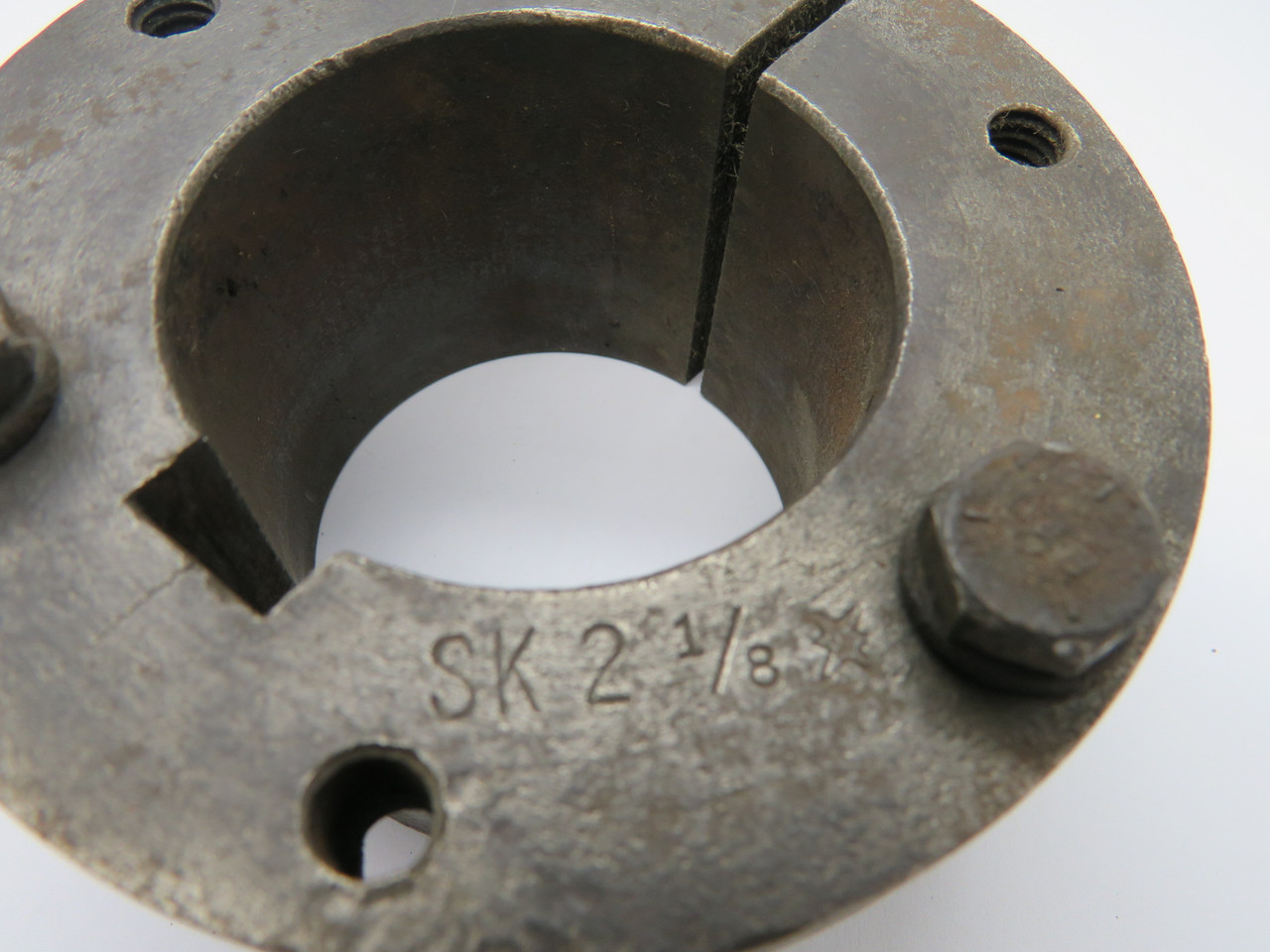 Generic SK2-1/8 Bushing 2-1/8" Bore 3-7/8" OD Missing Bolt USED