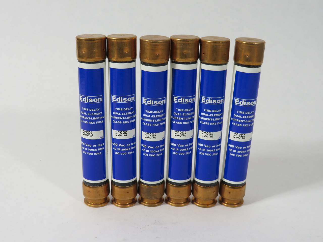 Edison ECSR5 Dual-Element Time-Delay Fuse 5A 600VAC 300VDC Lot of 6 NEW