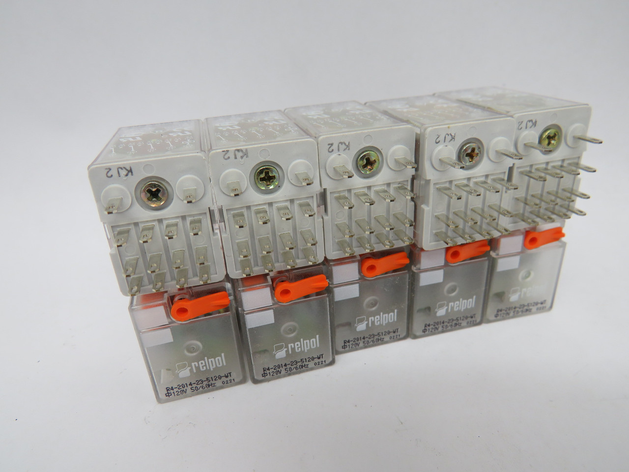 Relpol R4-2014-23-5120-WT Plug-In Relay 120V 6A 14-Blade 10-Pack NEW