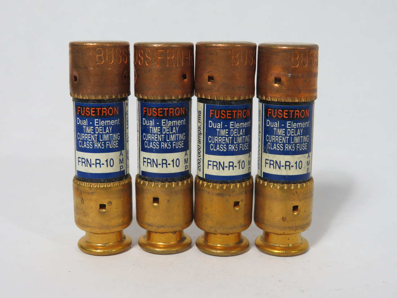 Bussmann Fusetron FRN-R-10 Dual-Element Time-Delay Fuse 10A 250V Lot of 4 NEW