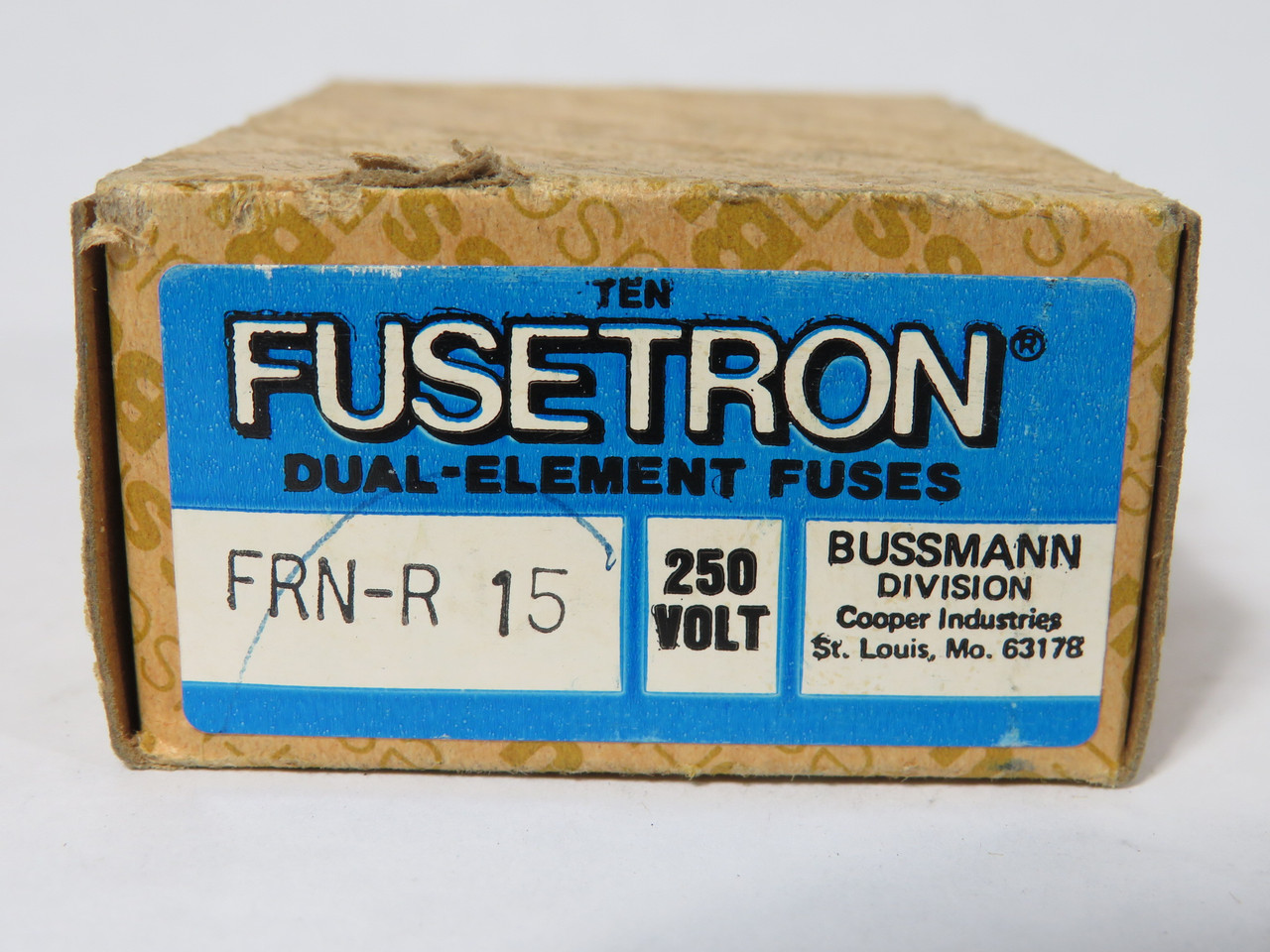 Bussmann Fusetron FRN-R-15 Time-Delay Fuse 15A 250V 10-Pack SEALED NEW