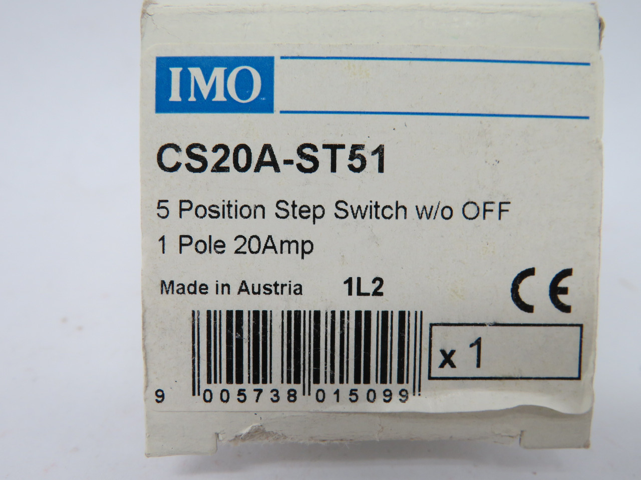 IMO CS20A-ST51 5 Position Step Cam Switch w/o OFF 20A 690V 1P BOX DMG NEW