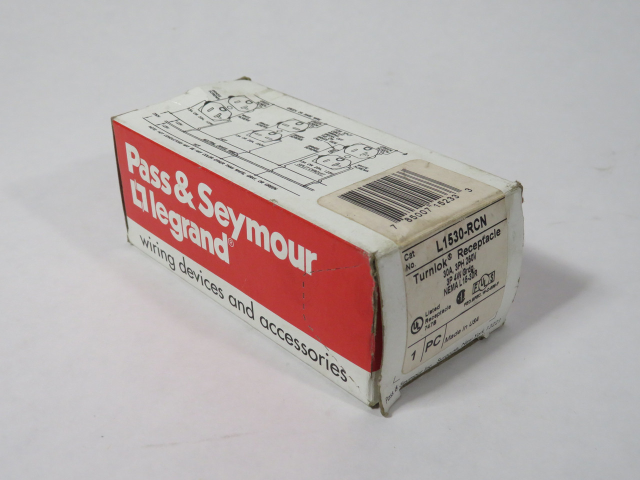 Pass & Seymour L1530-RCN Turnlok Receptacle 30A 250V 4W 3P NEMA L15-30R NEW