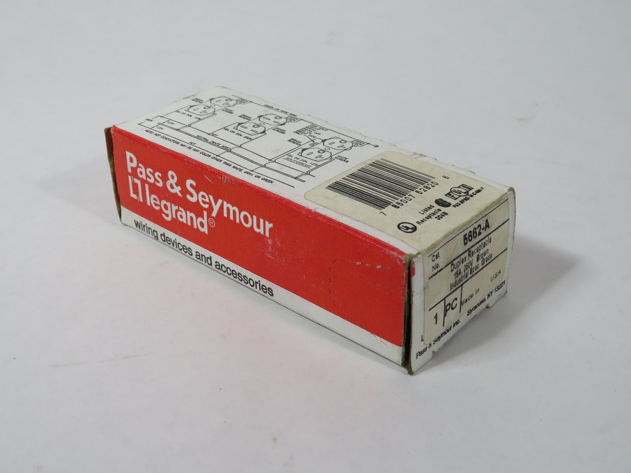 Pass & Seymour 5662-A Extra Heavy-Duty Duplex Receptacle 15A 250V 3W 2P NEW