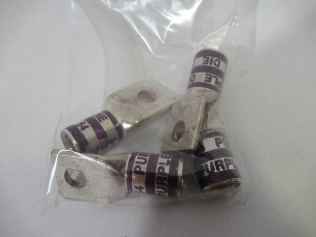 Thomas & Betts 54112 1 Hole Purple Copper Lug Short 3/8" 4/0AWG Lot of 4 ! NOP !