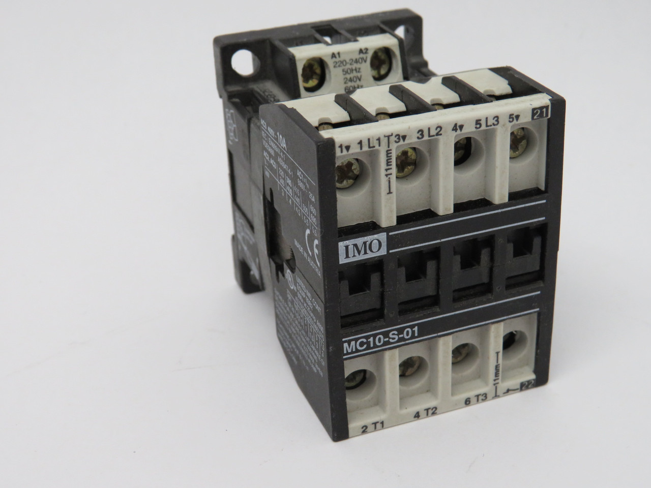 IMO MC10-S-01-230 Contactor 220-240V 50Hz 240V 60Hz 1NC 10A 400VAC 3P USED