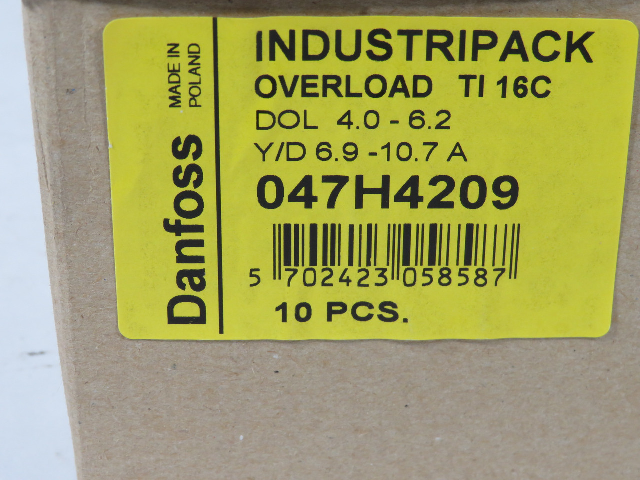 Danfoss 047H4209 TI 16C Thermal Overload DOL 4.0-6.2 Y/D 6.9-10.7A Lot of 6 NEW