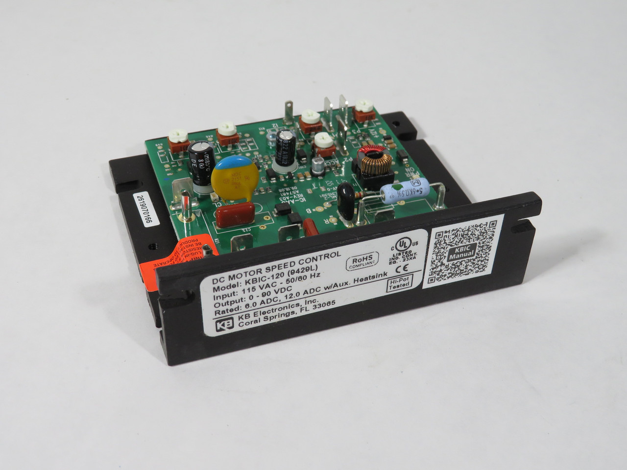 KB Electronics KBIC-120 9429L DC Motor Control 1/100-1/2HP 115V 6ADC 9AAC NEW