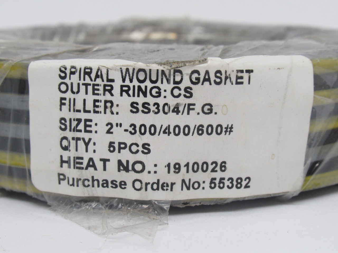 Durlon ASME B16.20-2" 300/400/600 Spiral Wound Gasket SS304/F.G. 2" 5-Pack NEW